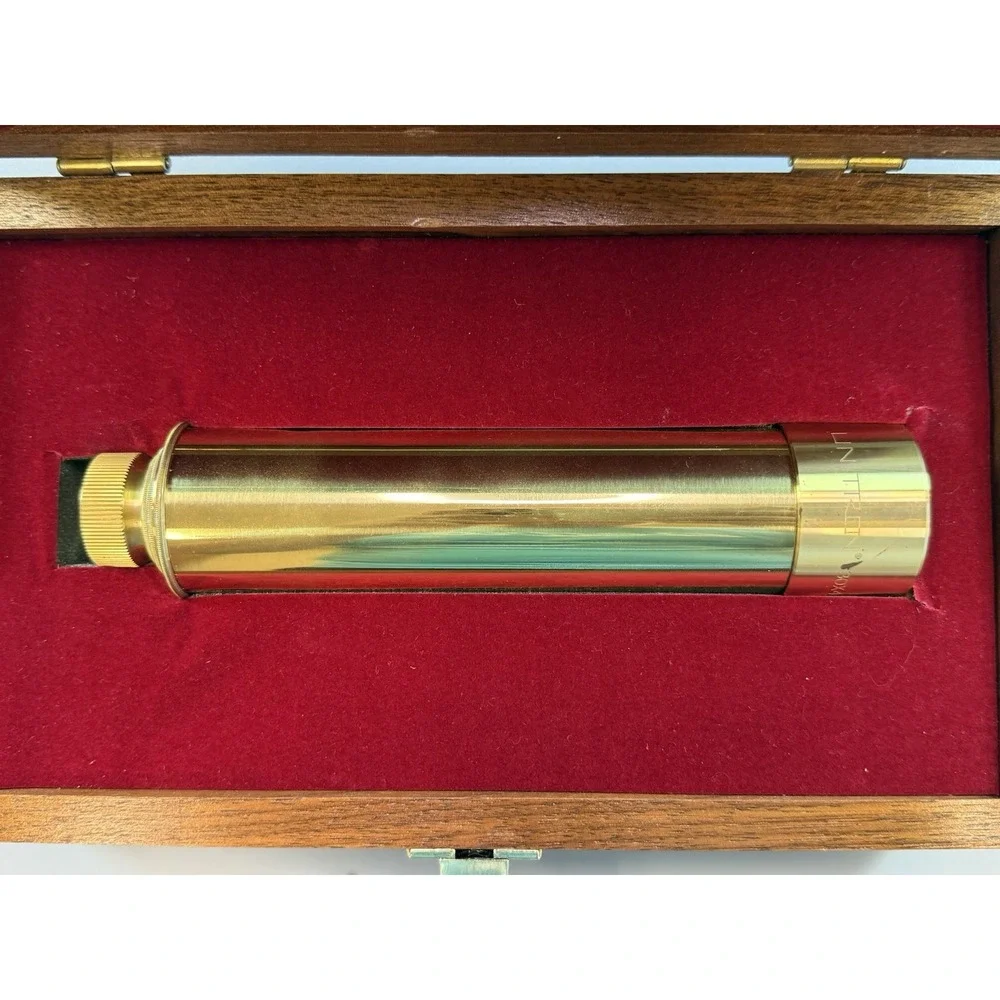Vintage UNITRON Brass Telescoping Telescope 30x 40mm w. WOOD Box